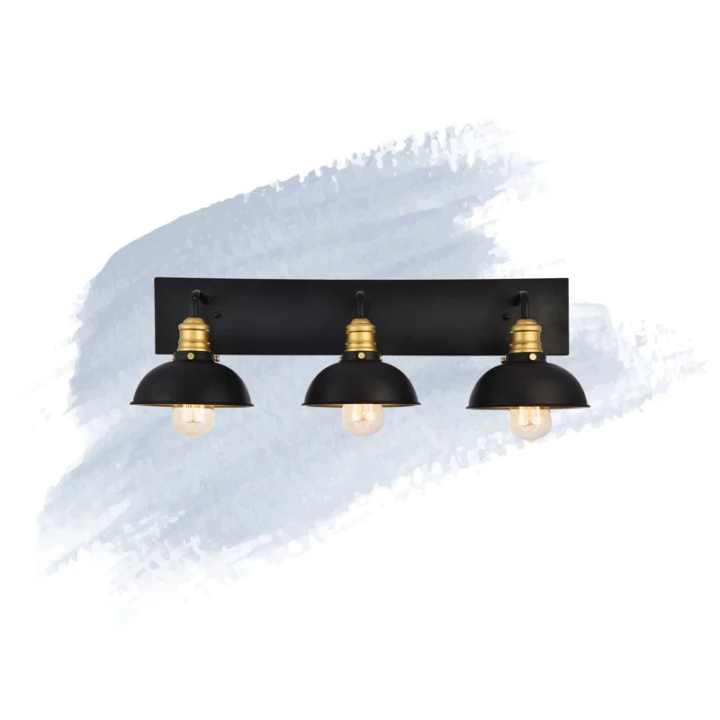 Ingrid 3 - Light Dimmable Black/Brass/Matte Vanity Light | Wayfair North America