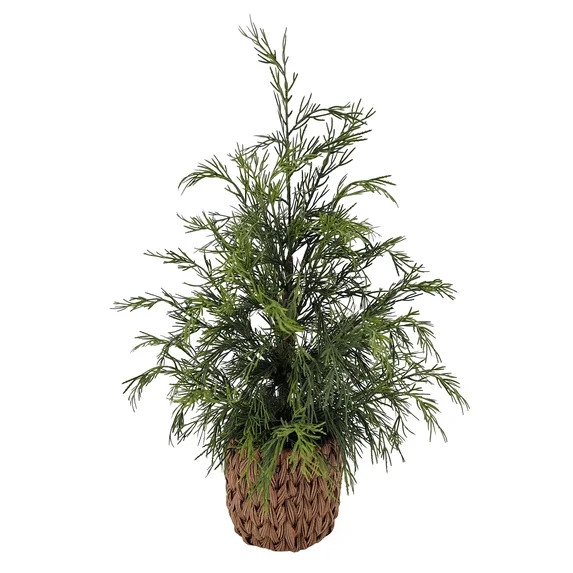 Potted Cypress Artificial Christmas Tree, Green and Brown, 18", by Holiday Time | Walmart (US)