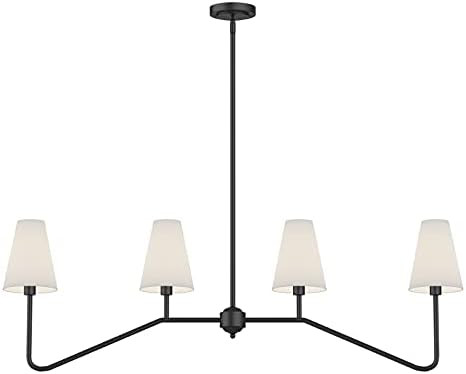 Electro bp;47" W 4-Light Linear Kitchen Island Lighting Fixture Classic Chandeliers Matt Black wi... | Amazon (US)