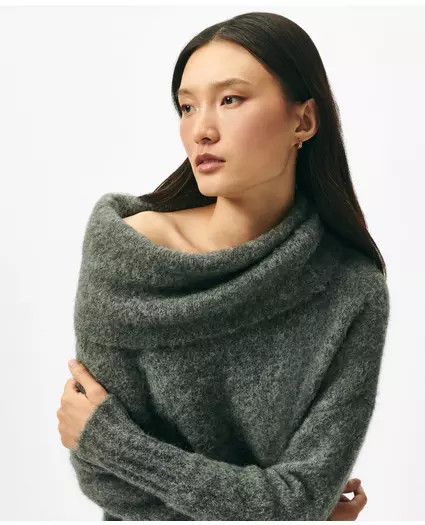 Cowl Neck Brushed Sweater in Alpaca-Wool Blend | Brooks Brothers
