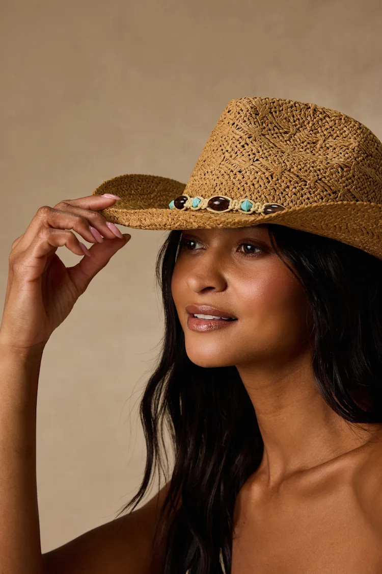 Ripley Tan Woven Straw Western Hat | Lulus