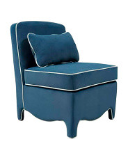 25x34 Blanche Velvet Swoop Front Accent Chair With Lumbar Pillow | Chairs & Seating | Marshalls | Marshalls