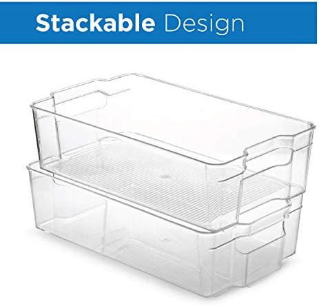 Set Of 10 Refrigerator Organizer Bins - 5 Wide and 5 Narrow Stackable Fridge Organizers for Freez... | Amazon (US)