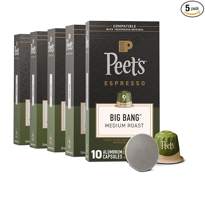 Peet's Coffee, Medium Roast Espresso Capsules, Compatible with Nespresso Original Machines, 100% ... | Amazon (US)