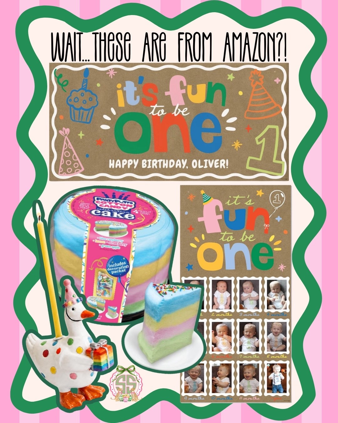 Looks custom… can you believe it’s Amazon?! 🎉🎨 These “It’s Fun to Be One” first birthday party finds have the sweetest boutique look!

Think colorful birthday banners, a baby photo display, whimsical goose decor, and a pastel rainbow cotton candy cake! Such a cute mix for a boy or girl’s first birthday, an art-inspired birthday party, or a playful rainbow celebration. 💖

If you’re planning a first birthday party and love creative details with a custom look, save this for inspiration and shop the linked Amazon finds!

I may earn a commission from purchases made through my links.

#AmazonFinds #AmazonPartyFinds #FirstBirthday #FirstBirthdayParty #ItsFunToBeOne #BirthdayPartyDecor #PartySupplies #RainbowBirthday #BirthdayPartyIdeas #LTKBaby #LTKKids #LTKParties

#LTKKids #LTKBaby #LTKmomlife