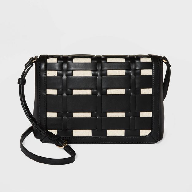 Basket Weave Woven Crossbody Bag - A New Day™ Black | Target