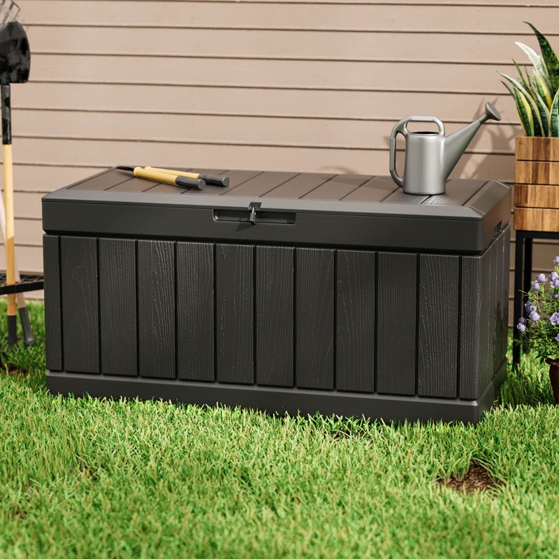 Furmax 90 Gallons Water Resistant Lockable Deck Box | Wayfair North America