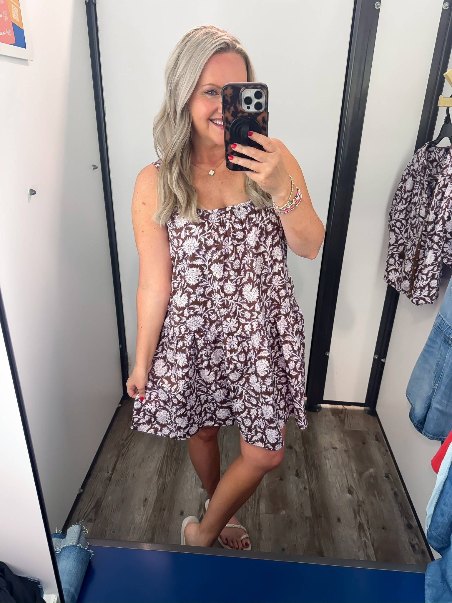 This floral scoop neck dress is effortlessly feminine and perfect for spring or summer days. Its lightweight fabric and flattering neckline make it ideal for brunches, garden parties, or weekend outings. 

Floral dress, scoop neck, summer outfit, casual chic, warm weather style, weekend look, effortless outfit, lovelylifestyling

#LTKOver40 #LTKSeasonal #LTKootd