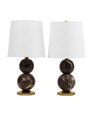Set Of 2 18.75In Marble Table Lamps, Gold | TJ Maxx