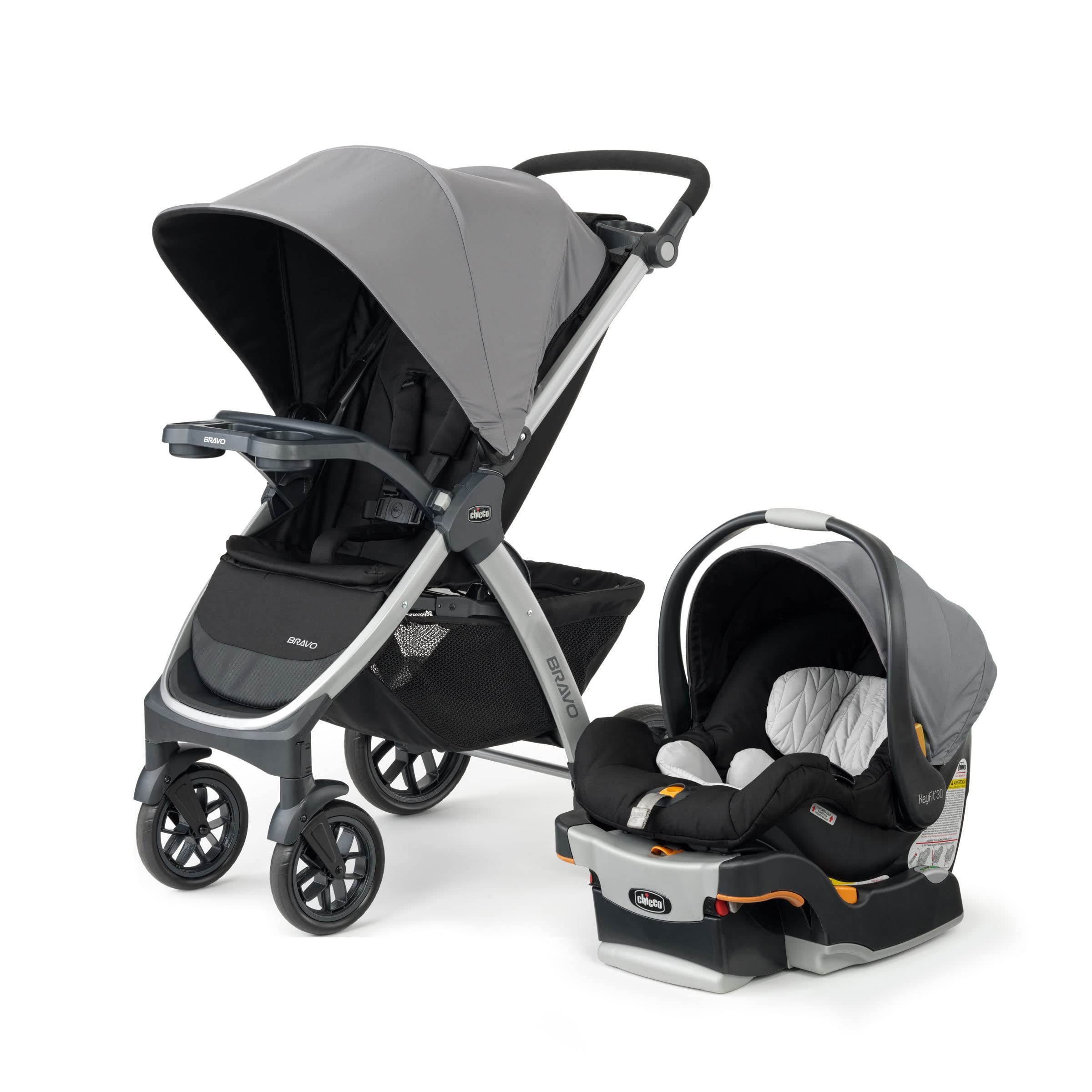 Chicco Bravo 3-in-1 Trio Travel System, Quick-Fold Stroller with KeyFit 30 Infant Car Seat and ba... | Amazon (US)