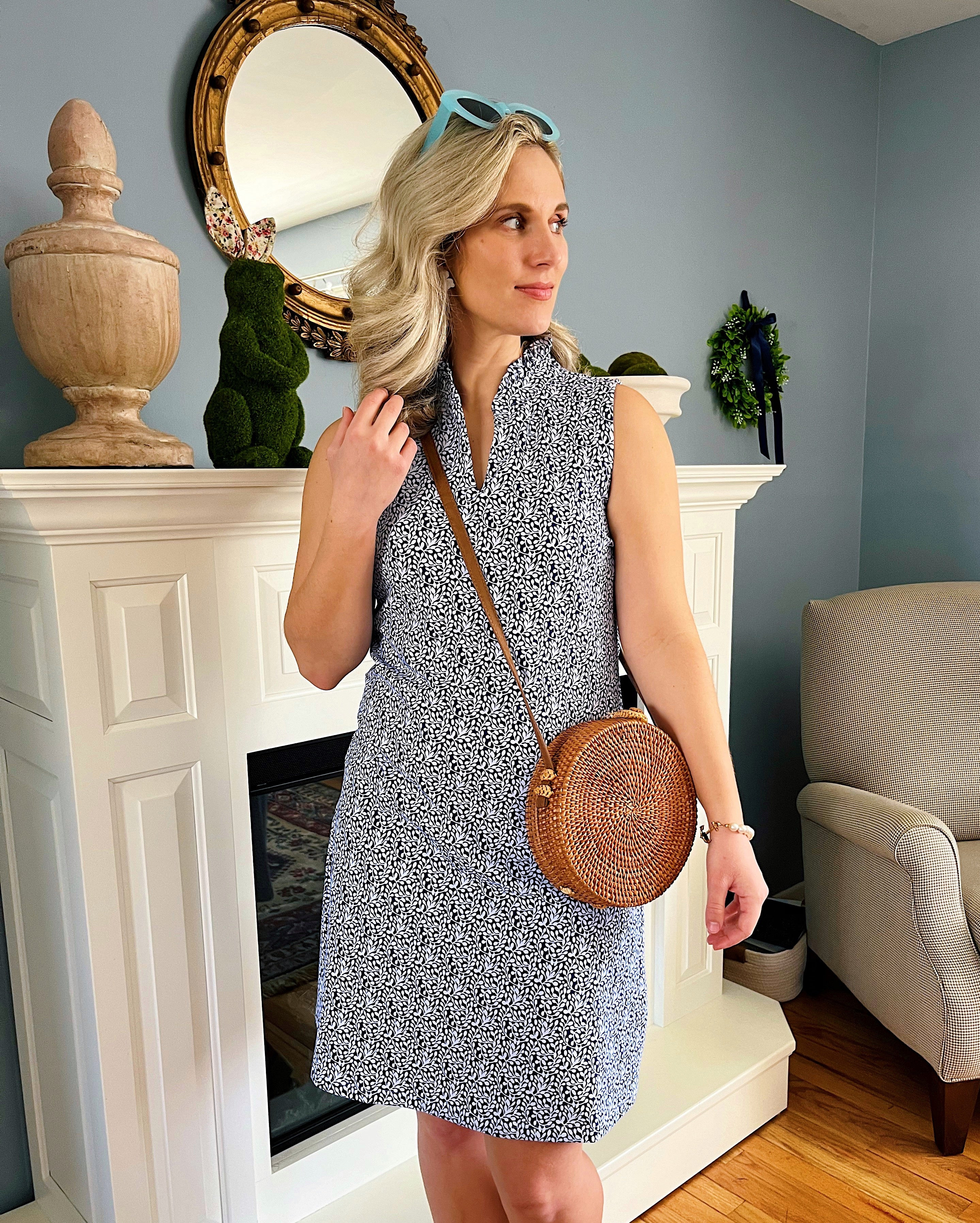 The Poppy Dress in Navy Floret | Duffield Lane