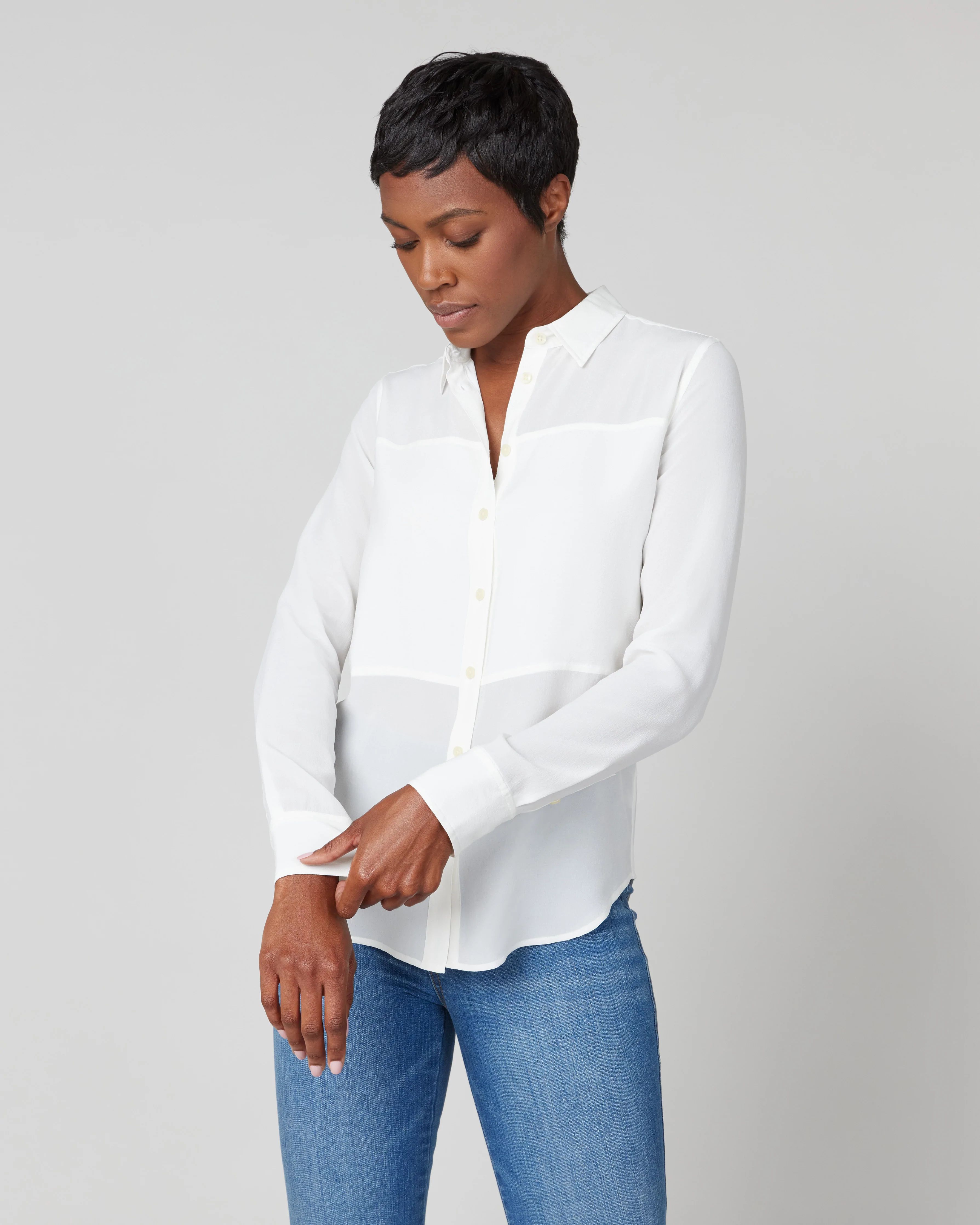 Low Maintenance Silk Button Down | Spanx