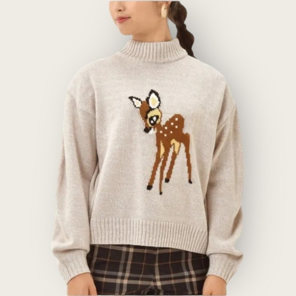 NWT | Disney | BambiTurtleneck Sweater | Cream | XL | Poshmark