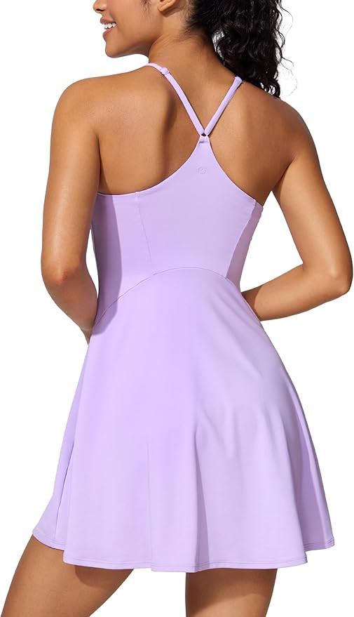 CRZ YOGA UPF 50+ Tennis Dress for Women with Built-in Shorts and Bras Athletic Workout Exercise G... | Amazon (US)