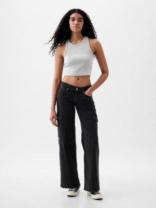 Low Rise Stride Wide-Leg Cargo Jeans | Gap (US)