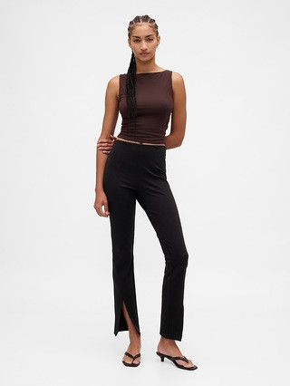 High Rise Double Knit Split-Hem Flare Pants | Gap (US)