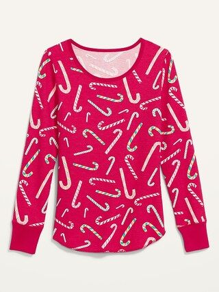 Matching Printed Thermal-Knit Long-Sleeve Pajama Top for Women | Old Navy (US)