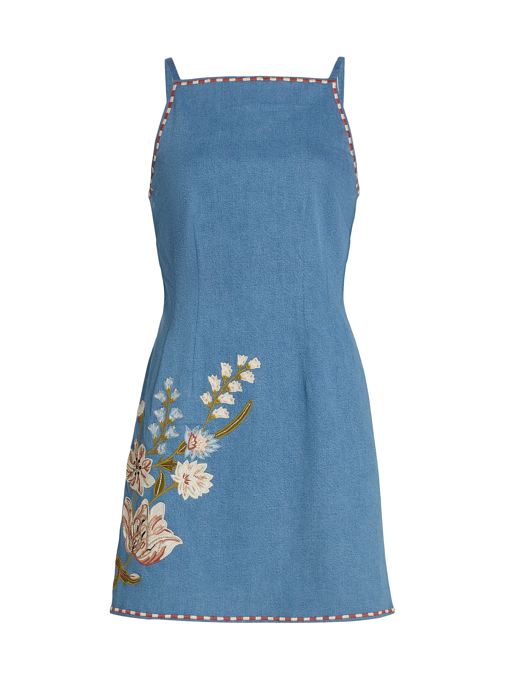 Veronica Beard Chester Floral Embroidered Minidress | Saks Fifth Avenue | Saks Fifth Avenue