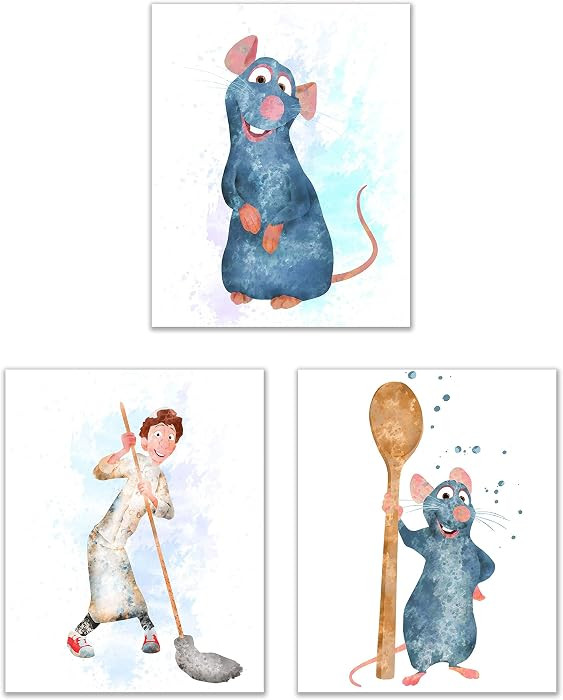 BigWigPrints Ratatouille Poster - Ratatouille Decorations, Remy and Linguini, Cute Kitchen Wall A... | Amazon (US)