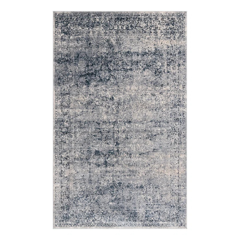 Lanett Oriental Dark Blue Area Rug | Wayfair North America