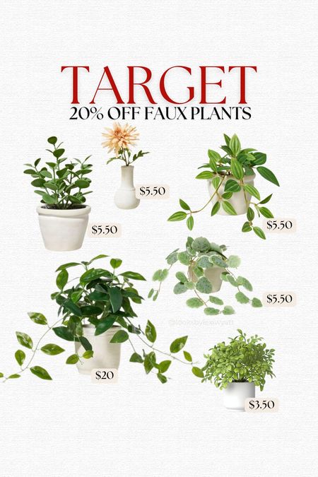 20% off faux plants for home!