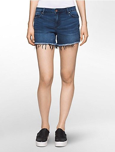 blue denim cutoff shorts | Calvin Klein