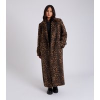 Women's Brown Leopard Print Longline Coat Urban Bliss New Look | New Look (UK)