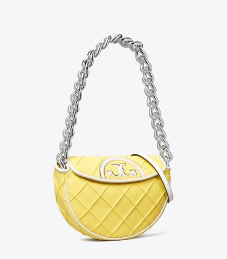 MINI FLEMING SOFT PATENT BORDER CRESCENT BAG | Tory Burch (US)