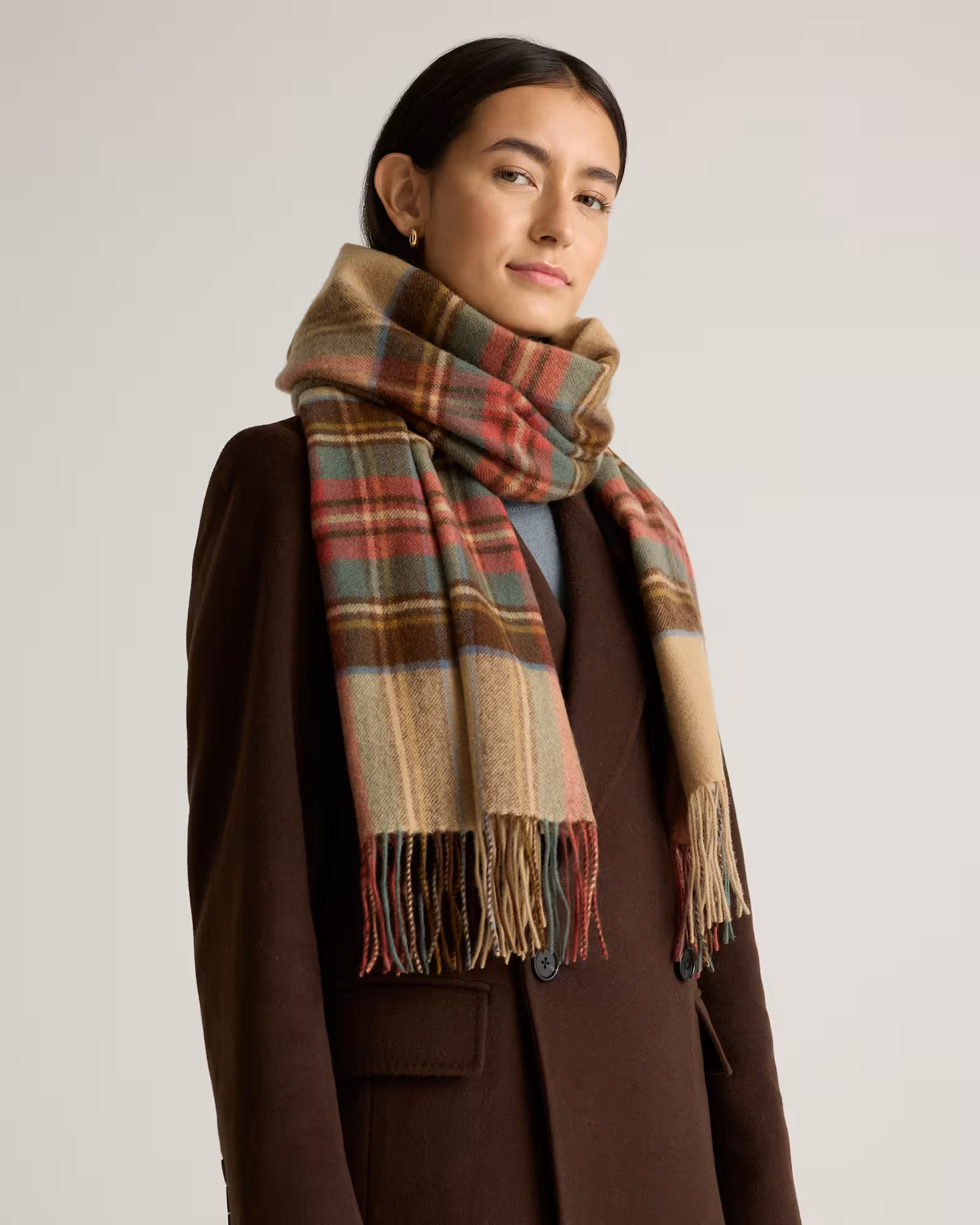 Mongolian Cashmere Tartan Scarf | Quince