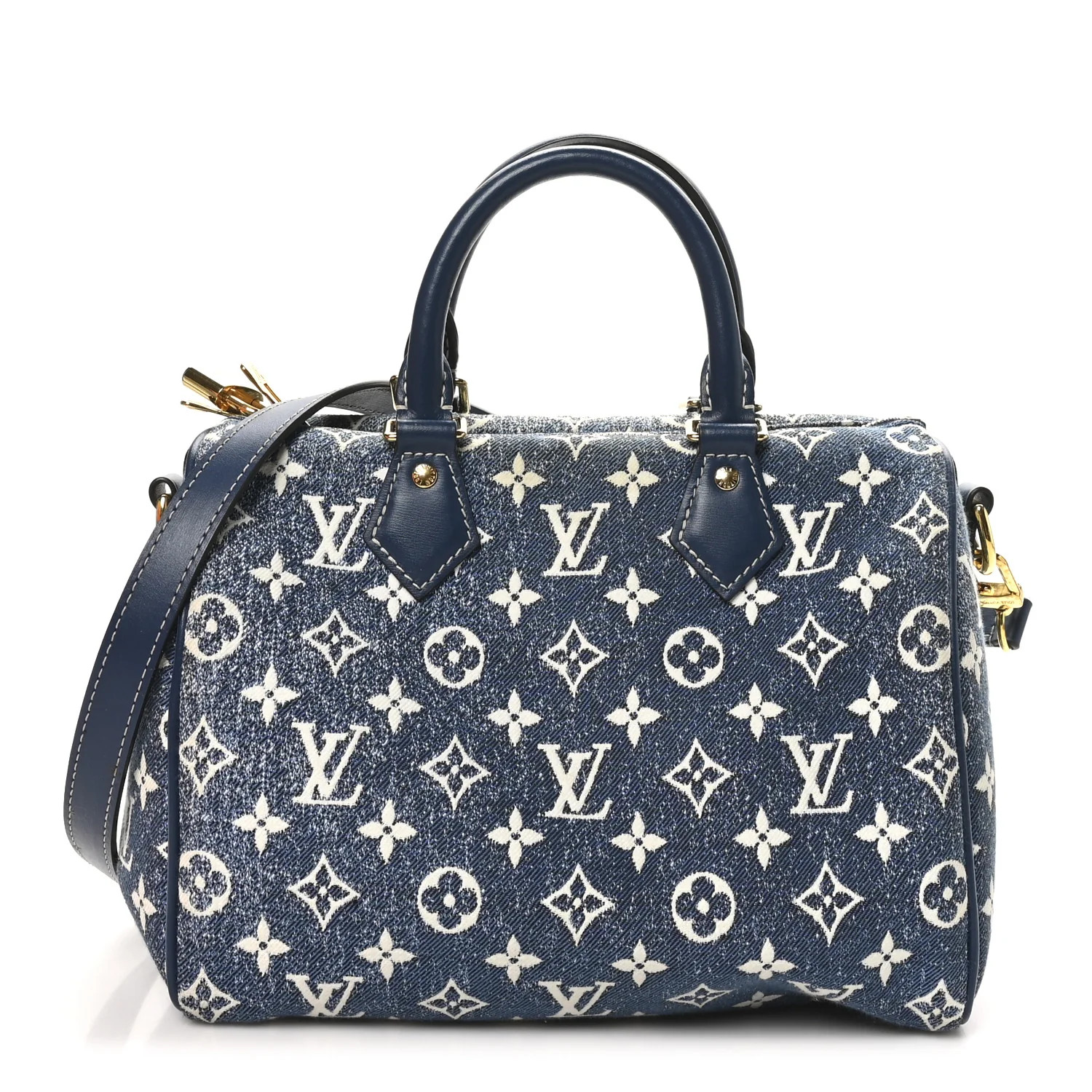 Monogram Jacquard Denim Speedy Bandouliere 25 Bleu | FASHIONPHILE (US)