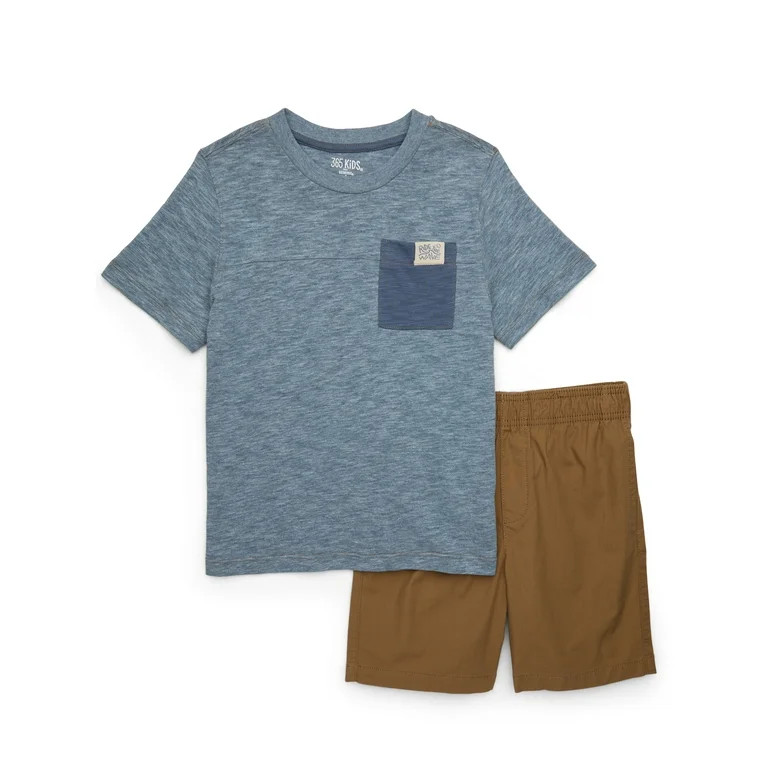 365 Kids by Garanimals Boys Pocket Tee and Shorts Outfit Set, 2-Piece, Sizes 4-10 | Walmart (US)