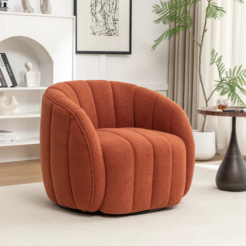 Bennett Upholstered Swivel Barrel Chair | Wayfair North America