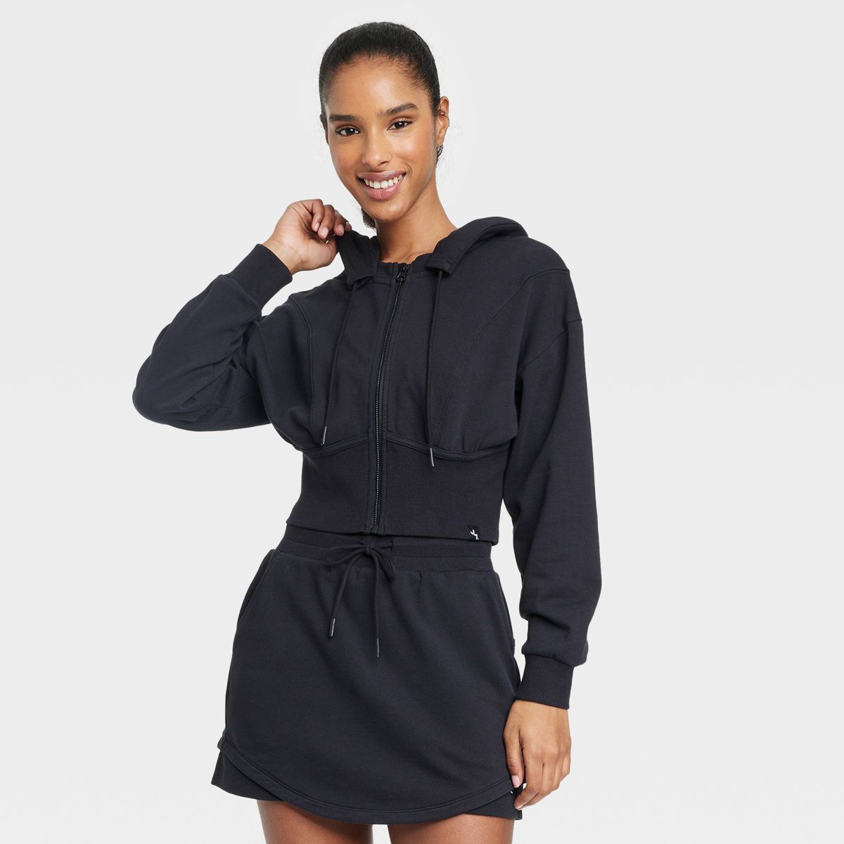Women's Full Zip French Terry Cropped Hooded Sweatshirt - JoyLab™ | Target