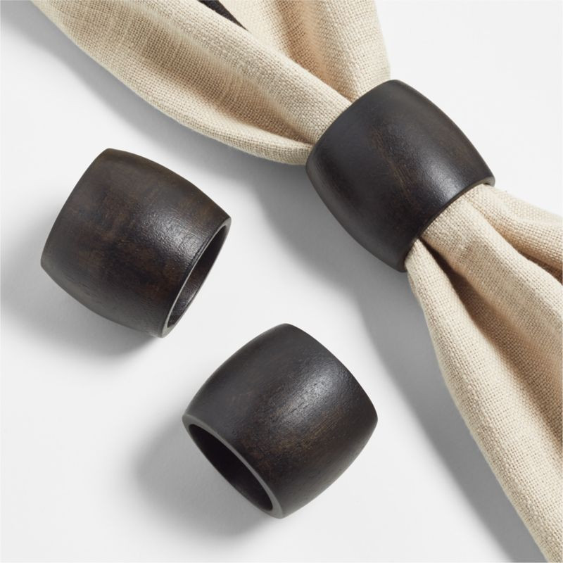 Tondo Ebonized Wood Napkin Ring + Reviews | Crate & Barrel | Crate & Barrel