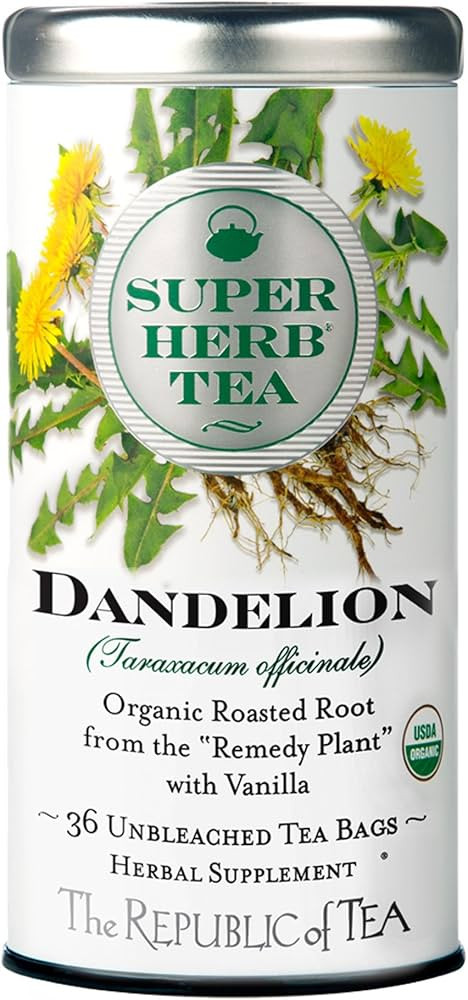The Republic of Tea — Organic Dandelion SuperHerb Tea Tin, 36 Herbal Tea Bags, Naturally Caffei... | Amazon (US)