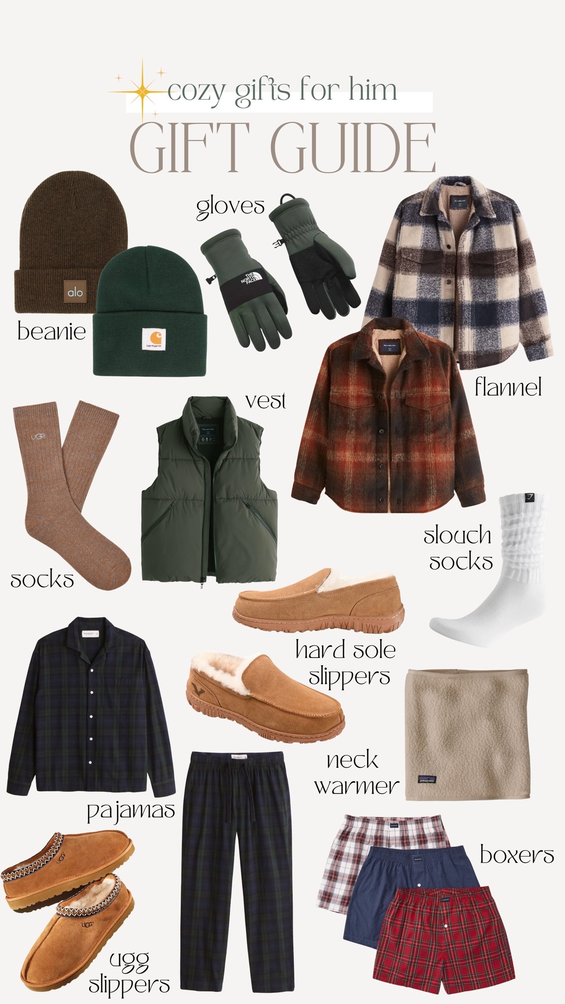 2022 holiday gift guide ideas for him cozy gifts, flannels, beanies, gloves, best pajamas, UGG slippers, neck, warmer boxers

#LTKHoliday #LTKmens #LTKSeasonal
