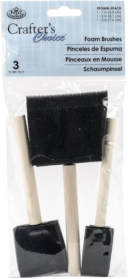 ROYAL BRUSH RFOMW-3P Foam Brush, 3-Pack Darkassorted, 1", 2" & 3" | Amazon (US)