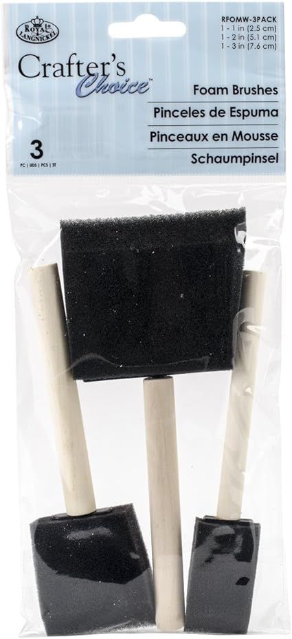 ROYAL BRUSH RFOMW-3P Foam Brush, 3-Pack Darkassorted, 1", 2" & 3" | Amazon (US)