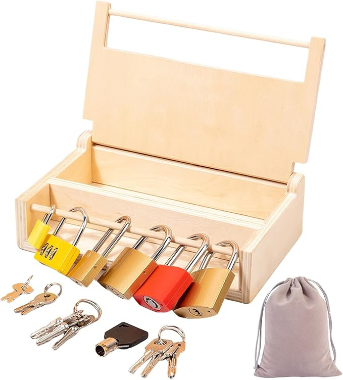 MIKNEKE Montessori Lock and Key Toy Set for Kids, Educational Locks and Keys Toy, Montessori Mate... | Amazon (US)