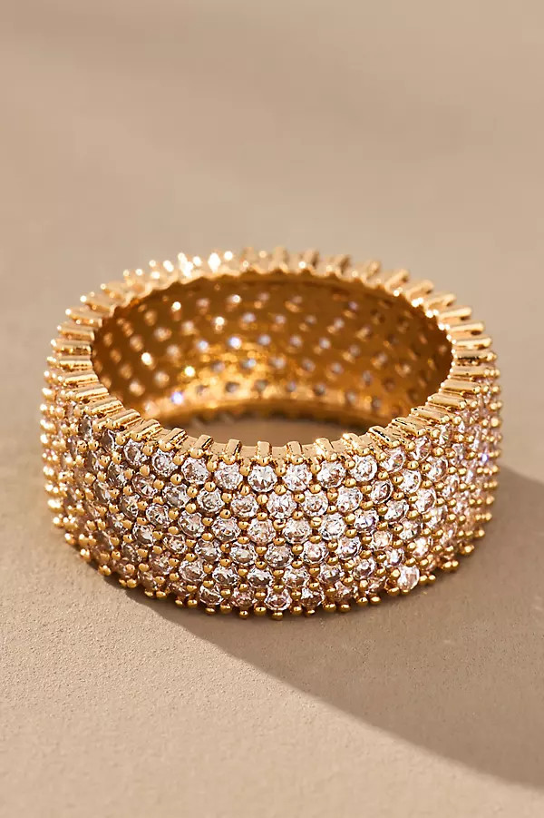 Crystal Thick Band Ring | Anthropologie (US)