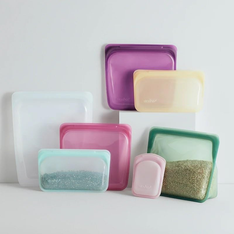 Stasher Silicone Reusable Storage Bag, Bundle 4-Pack Lunch (Tropical) | Food Meal Prep Storage Co... | Amazon (US)