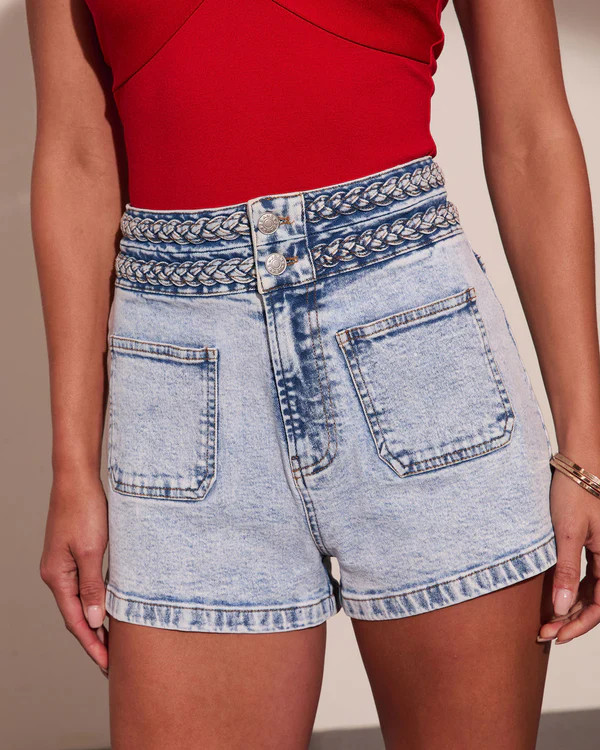 Whitnie Braided Trim Denim Shorts | VICI