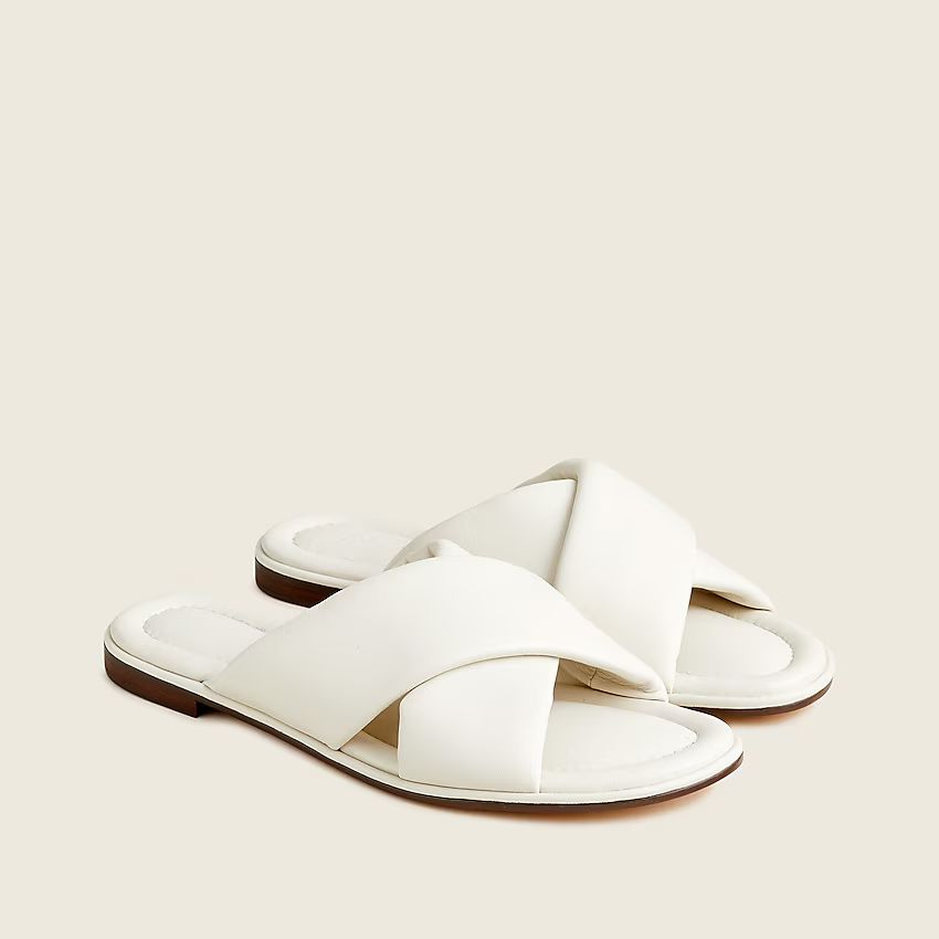 Menorca padded cross-strap sandals in leather | J.Crew US