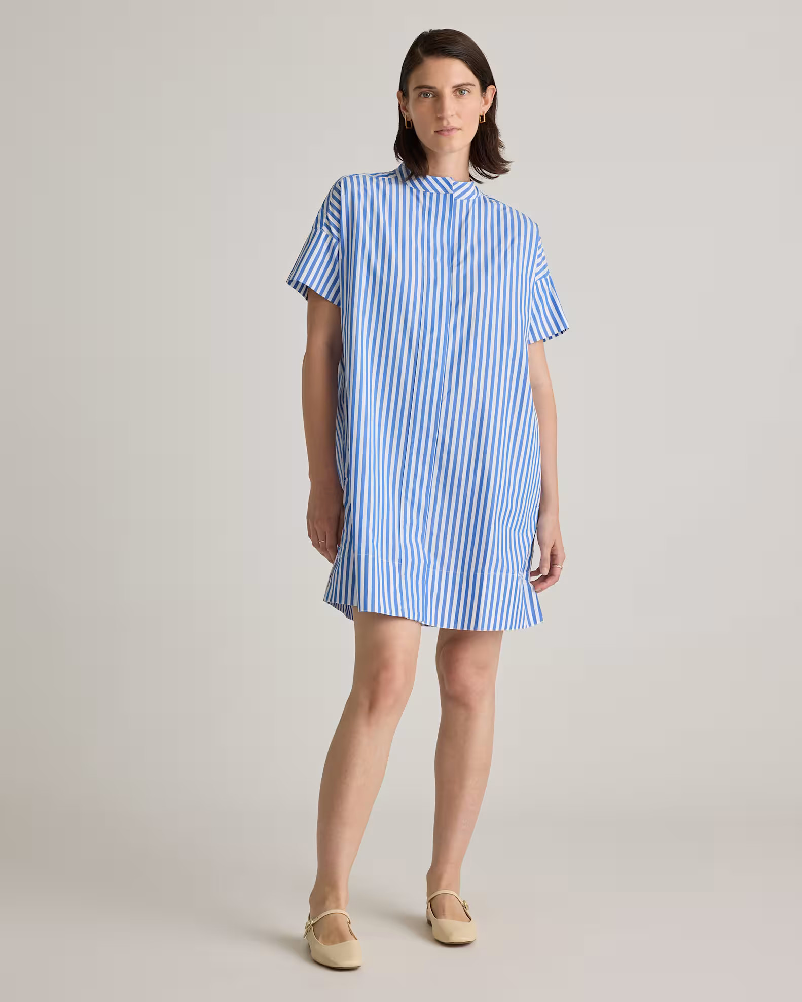100% Organic Cotton Short Sleeve Shirt Dress | Quince