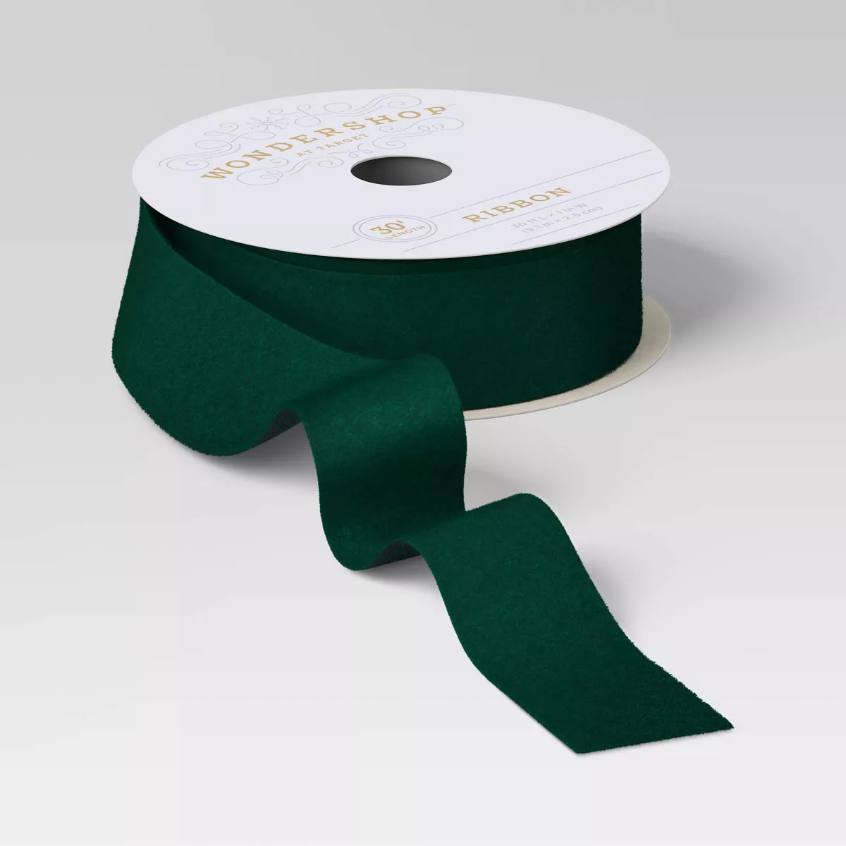 30' Christmas Fabric Ribbon Green Velvet - Wondershop™ | Target