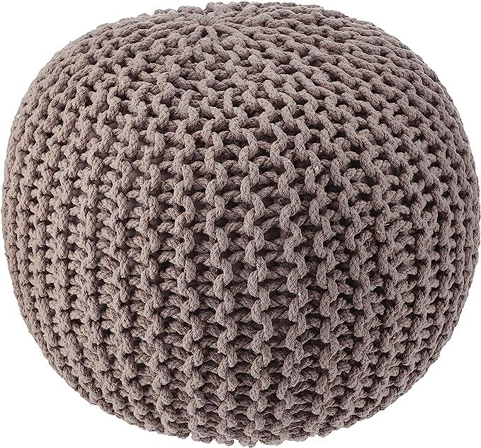 REDEARTH Round Pouf Foot Stool Bean Bag Ottoman -Cable Knitted Boho Pouffe, Home Decor Poof Accen... | Amazon (US)