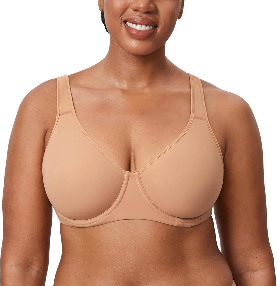 DELIMIRA Women's Inbarely Plus Full Coverage Bra Plus Size Underwire Unlined Seamless Bras | Amazon (US)