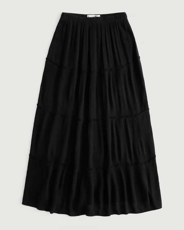 Ultra High-Rise Tiered Maxi Skirt | Hollister (US)