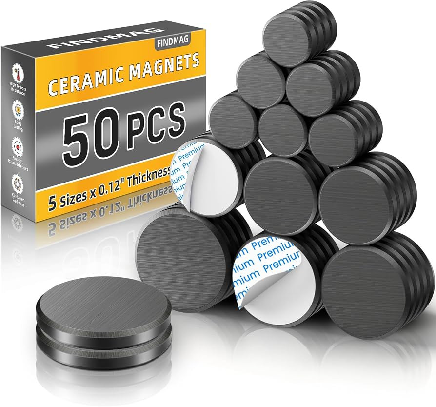 FINDMAG Magnets for Crafts, Magnets with Adhesive Backing, 50 Pack Mixed | Amazon (US)