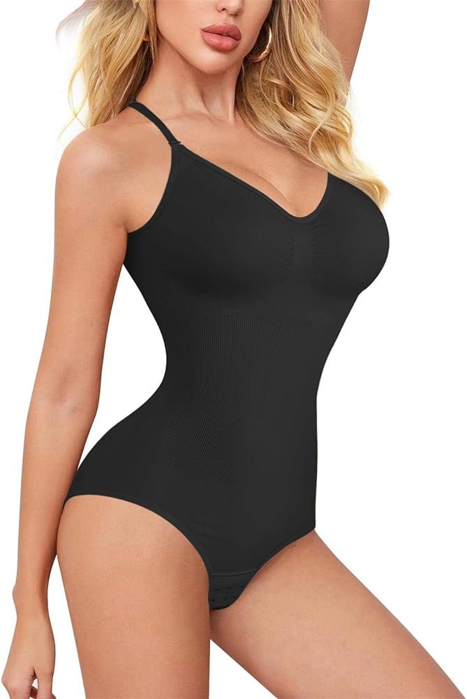 BRABIC Bodysuit Shapewear for Women Tummy Control Panties Seamless Sleeveless Tops V-Neck Camisol... | Amazon (US)